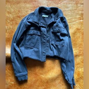 NWOT Splendid Grey Cropped Jean Jacket